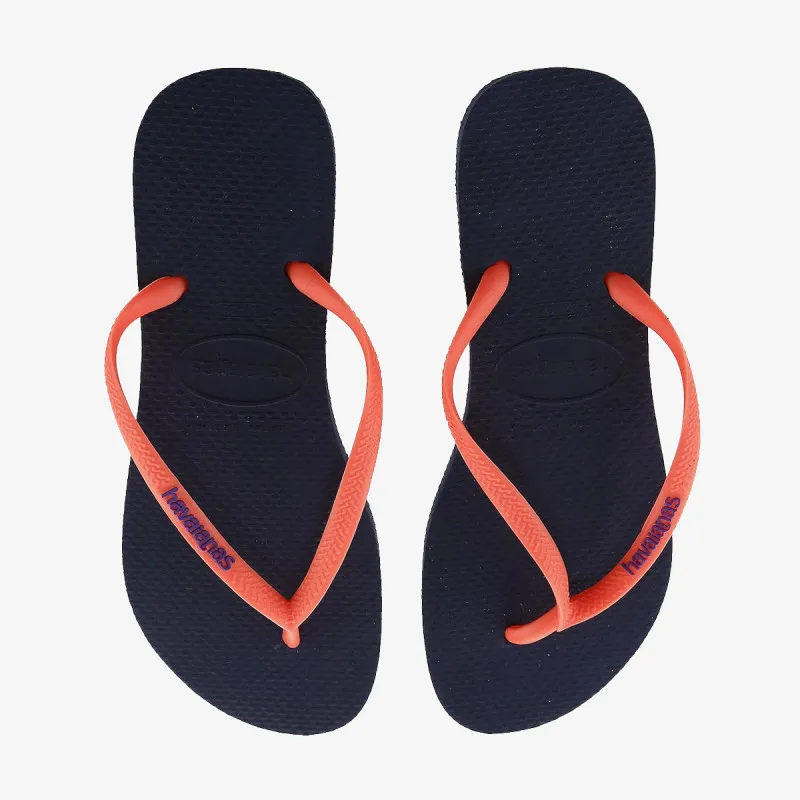 HAVAIANAS SLIM LOGO NAVY BLUE