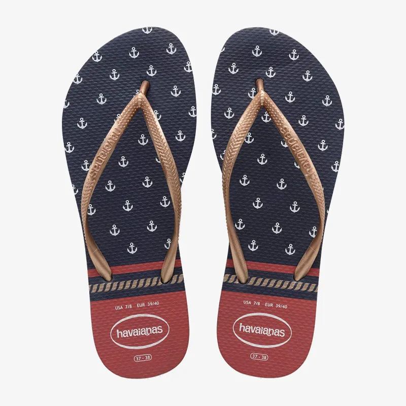 HAVAIANAS SLIM NAUTICAL NAVY RED 