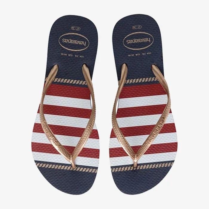 HAVAIANAS SLIM NAUTICAL NAVY BLUE 