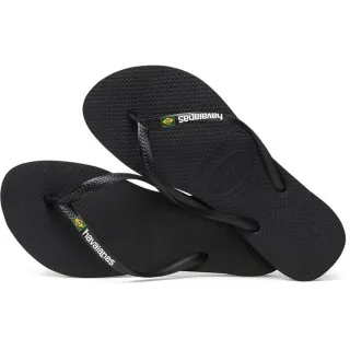 HAVAIANAS SLIM BRASIL LOGO BLACK 