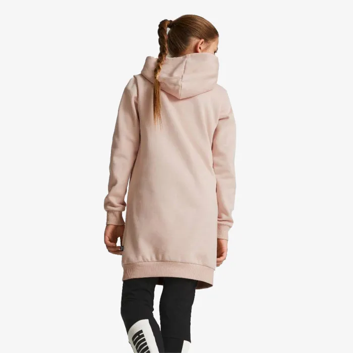 ESS LOGO HOODED DRESS FL G ROSE QUARTZ 