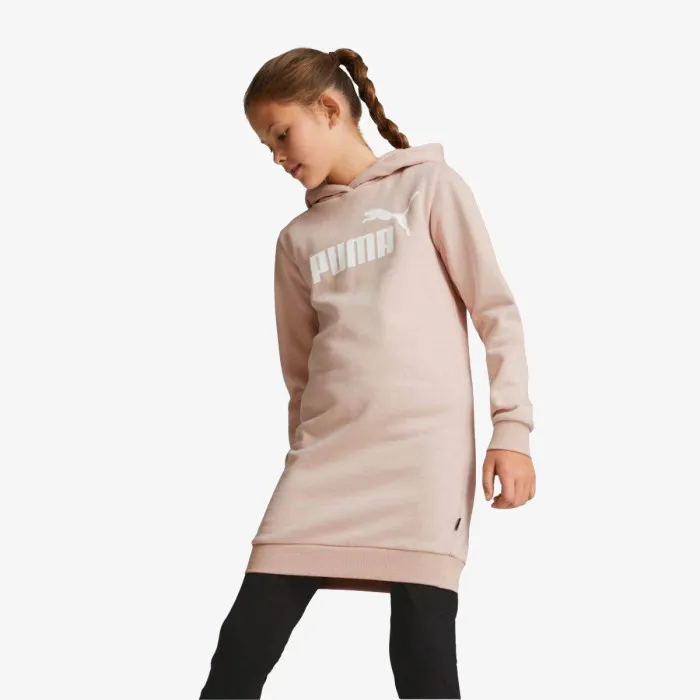 ESS LOGO HOODED DRESS FL G ROSE QUARTZ 