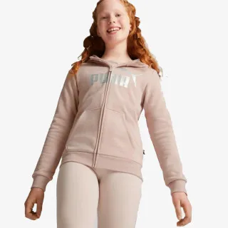 PUMA ESS+ LOGO FULL-ZIP HOODIE FL G ROSE QUAR