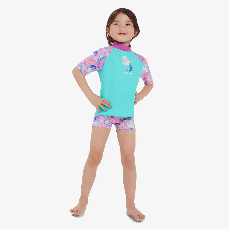 SPEEDO Short Sleeve Printed Rash Top Set 