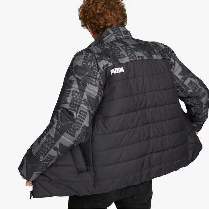 PUMA ESS+ PADDED AOP JACKET PUMA BLACK