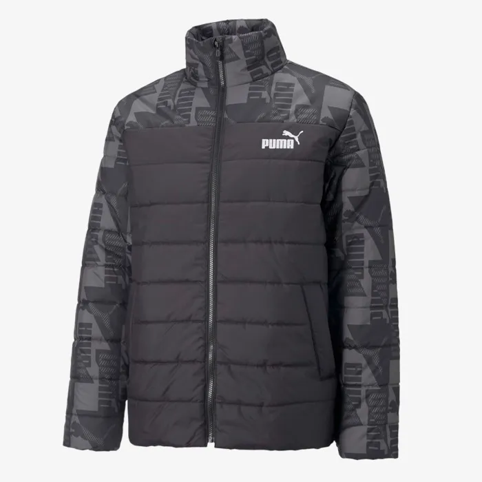 PUMA ESS+ PADDED AOP JACKET PUMA BLACK
