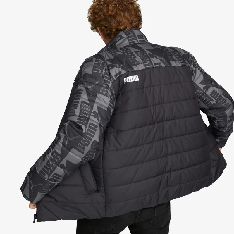 PUMA ESS+ PADDED AOP JACKET PUMA BLACK