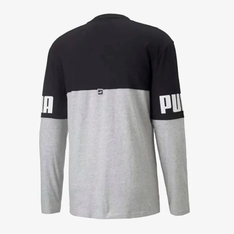 PUMA PUMA POWER COLORBLOCK LONGSLEEVE TEE LIG
