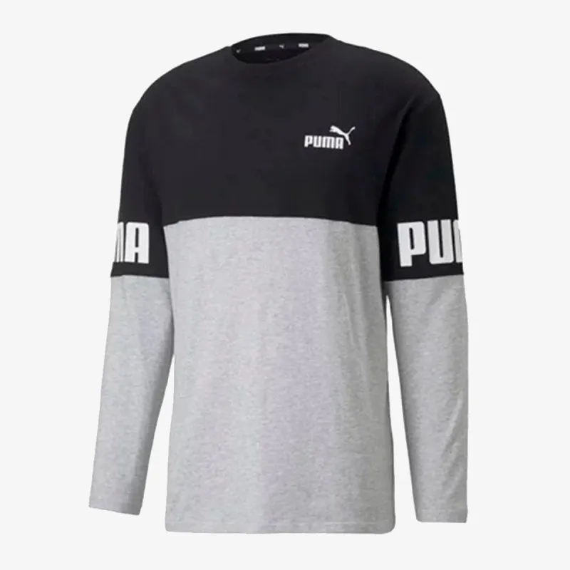PUMA PUMA POWER COLORBLOCK LONGSLEEVE TEE LIG
