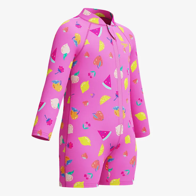 SPEEDO Long Sleeve Print Zip One Piece 