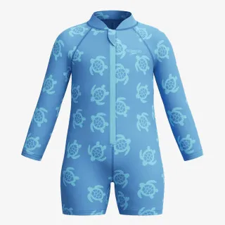 SPEEDO Long Sleeve Print Zip One Piece 