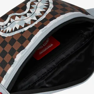 SPRAYGROUND CREAM AND BROWN TEAR CHECK CROSSBODY 