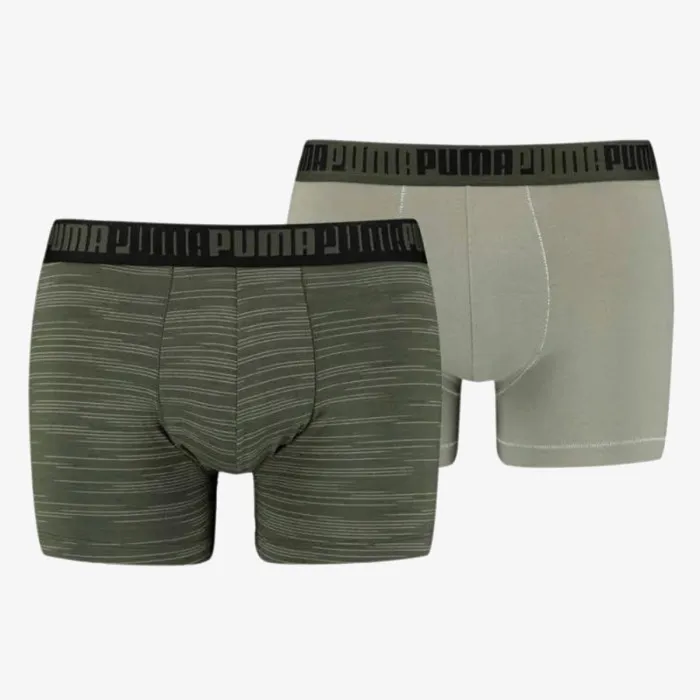 PUMA PUMA MEN SPACEDYE STRIPE BOXER 2P GREEN 