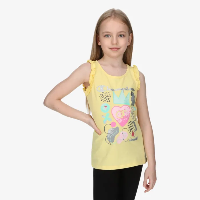 GIRLS FLOWER SLEEVELESS T-SHIRT 