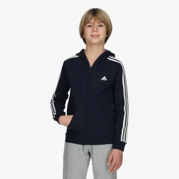 Mikina s kapucňou Essentials 3-Stripes Fleece Full-Zip 