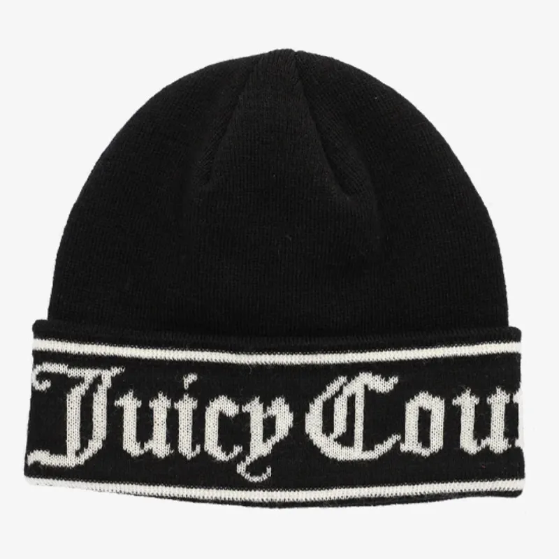JUICY COUTURE INGRID FLAT KNIT BEANIE