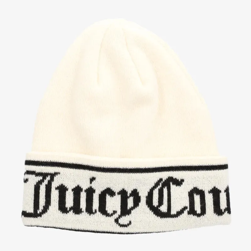 JUICY COUTURE INGRID FLAT KNIT BEANIE