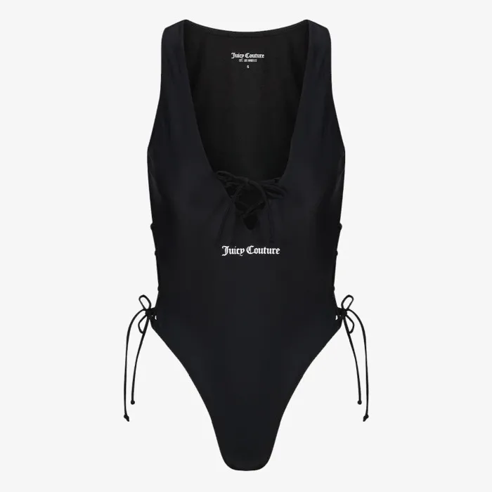 JUICY COUTURE ONE PIECE SWIMSUIT WITH LATTICE DETAIL 