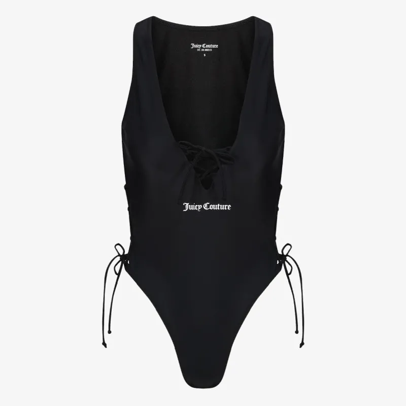 JUICY COUTURE ONE PIECE SWIMSUIT WITH LATTICE DETAIL 