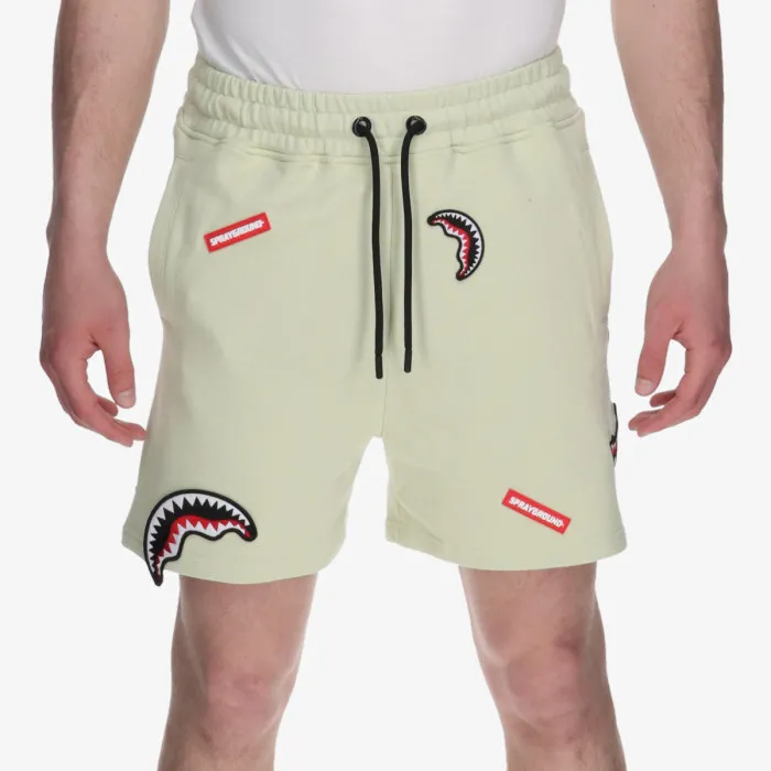 SPRAYGROUND SHARK PATCHES SHORTS SAGE 