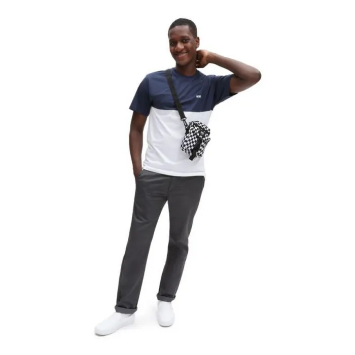 MN COLORBLOCK TEE WHITE/DRESS BLU 